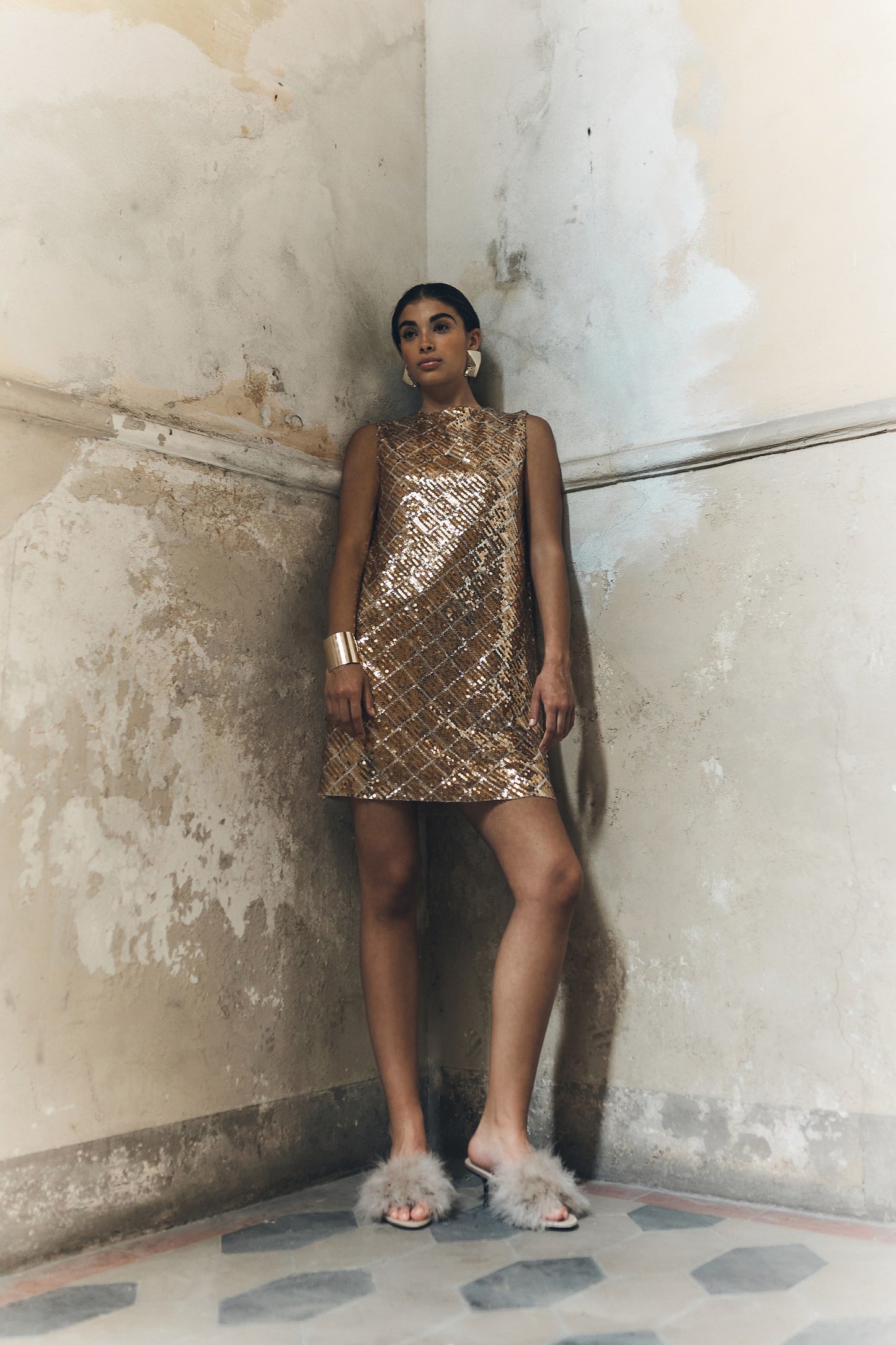Sleeveless Dress Gold