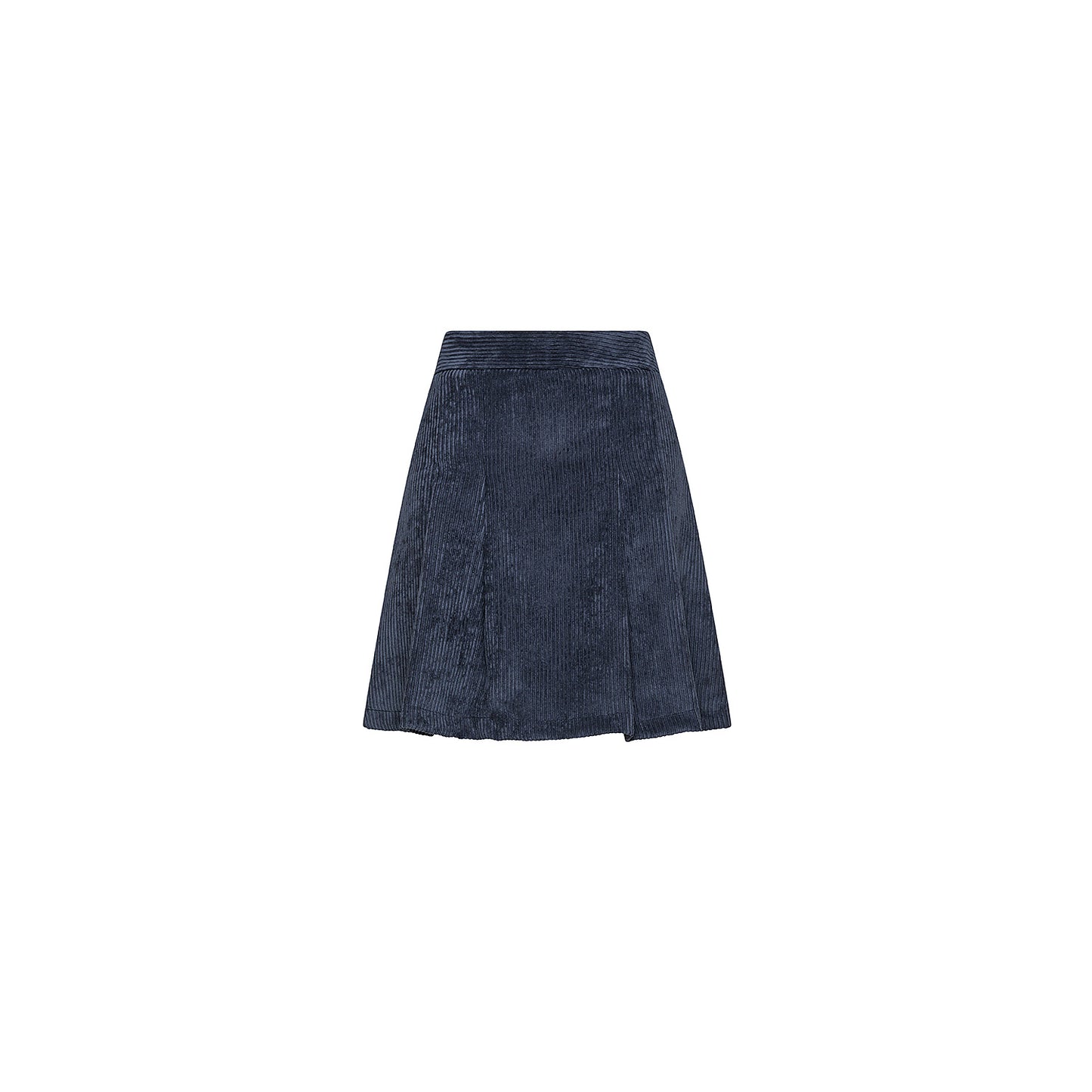Short Pleated Velvet Skirt Blue