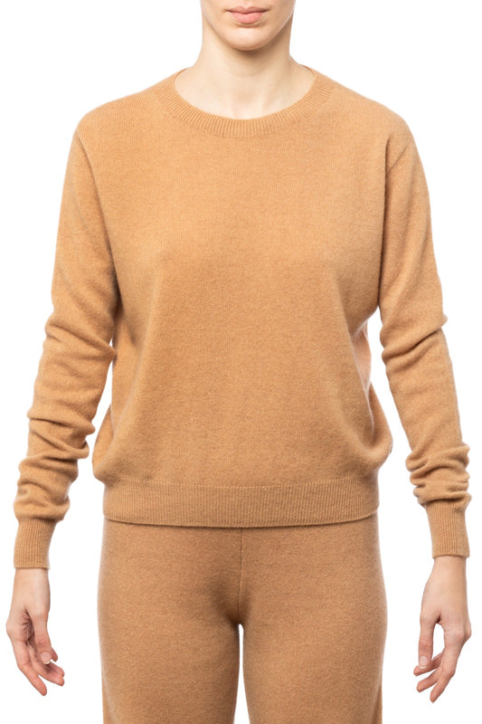 CREW NECK CASHMERE SWEATER CAMEL