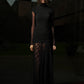 Long skirt with drape